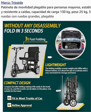 Silla de ruedas Eléctrica 3 Ruedas. OFERTA