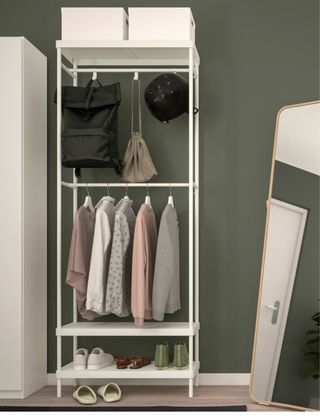 Perchero Zapatero Blanco 78x32x200 cm