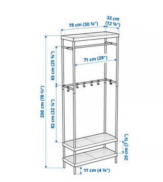 Perchero Zapatero Blanco 78x32x200 cm