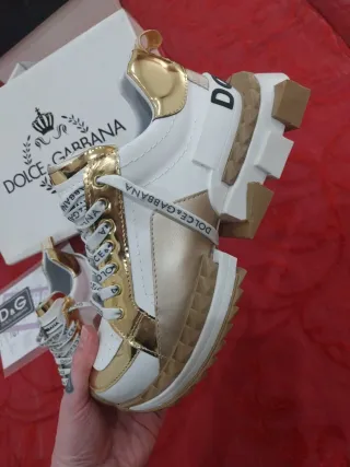 Deportivas Dolce & Gabbana Oro y Blanco