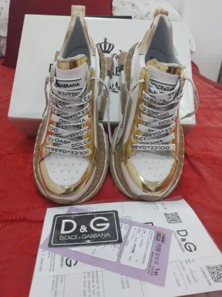 Deportivas Dolce & Gabbana Oro y Blanco