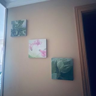 Conjunto de 2 cuadros florales grandes y 3 peqpequ