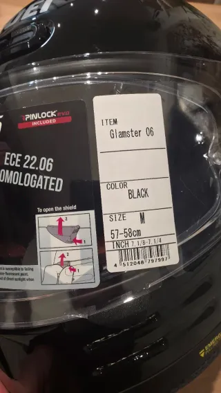 CASCO SHOEI GLAMSTER NEGRO