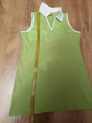 Vestido verde algodón New Saks sin mangasTalla L