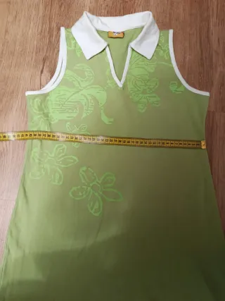 Vestido verde algodón New Saks sin mangasTalla L