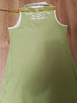 Vestido verde algodón New Saks sin mangasTalla L