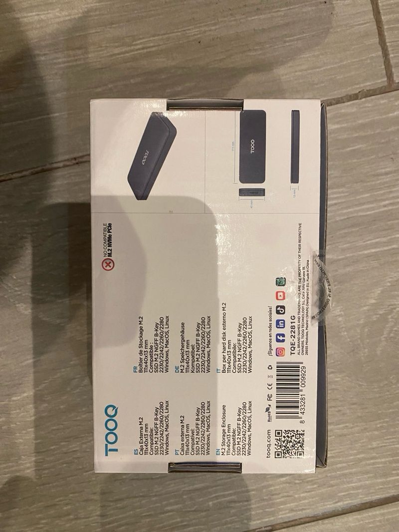 Tooq TQE-2280B Carcasa SSD M.2 NVMe PCIe afbeelding 5