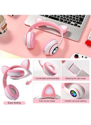 Auriculares Niñ@s Orejas Gato Luces LED