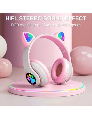 Auriculares Niñ@s Orejas Gato Luces LED