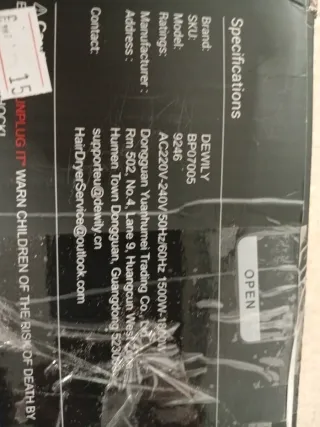 Secador de pelo DEWILY Modelo 9246