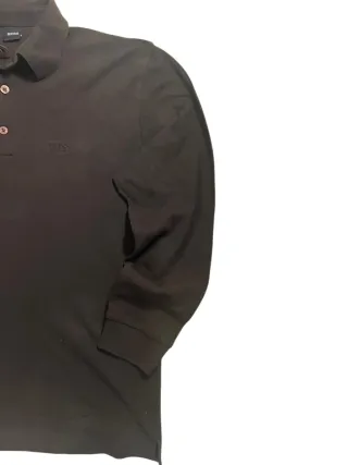 Polo BOSS manga larga negro