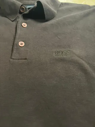 Polo BOSS manga larga negro