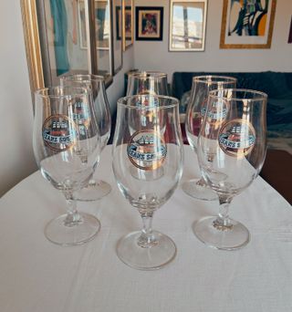 Set vintage 6 calici Birra Moretti Sans Souci