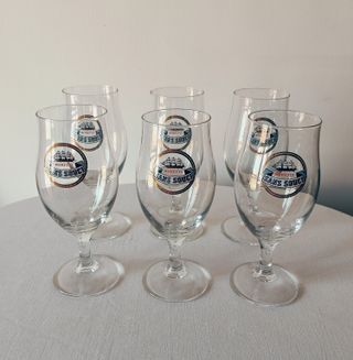 Set vintage 6 calici Birra Moretti Sans Souci