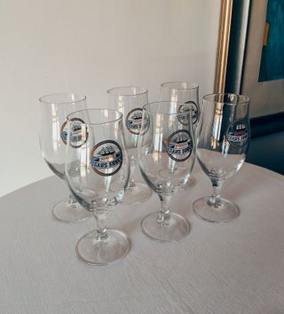 Set vintage 6 calici Birra Moretti Sans Souci
