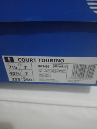 Zapatillas Adidas Court Tourino Grises Talla 40