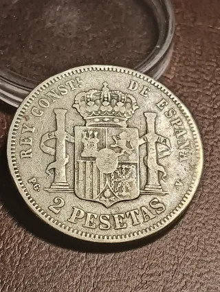 Escasa moneda Plata 2 Pesetas 1894