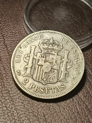 Escasa moneda Plata 2 Pesetas 1894