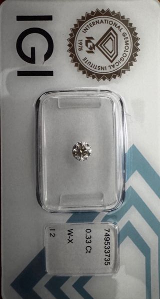 Diamante Natural IGI 0.33 Ct W-X 749533735