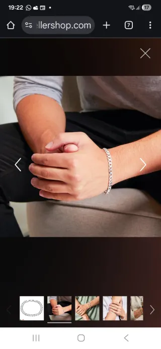 Pulsera Barbada Plata 925 7mm UNIQUE 19cm