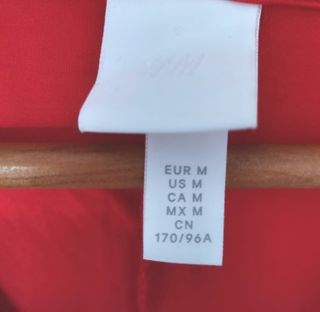 Body H&M Rojo Manga Larga Talla M