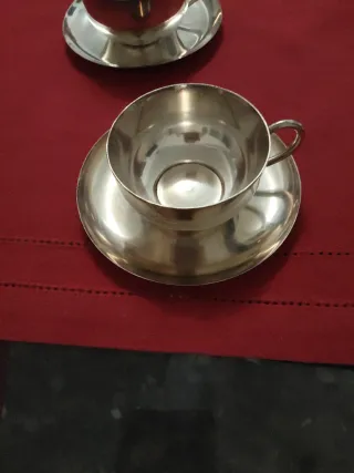 Juego de Tazas y Boles de Plata Antiguos