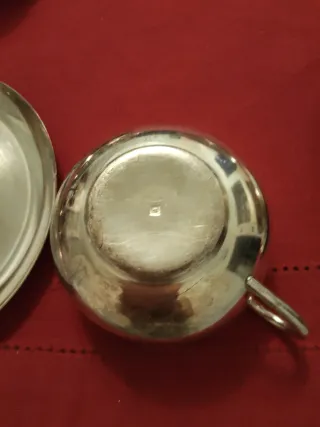 Juego de Tazas y Boles de Plata Antiguos