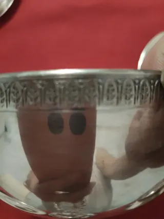 Juego de Tazas y Boles de Plata Antiguos