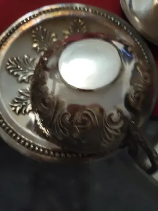 Juego de Tazas y Boles de Plata Antiguos