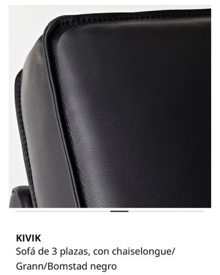 Sofá KIVIK 3 plazas chaise longue negro piel
