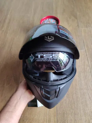 Casco Moto Integral Talla M Negro Mate Unisex