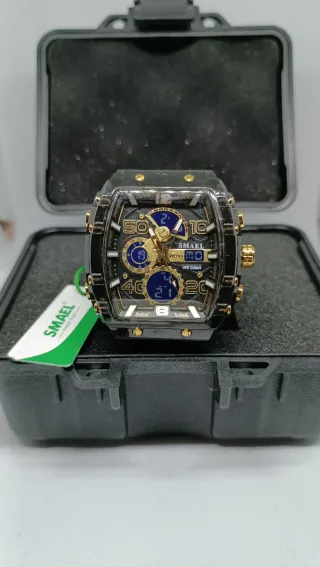 Reloj Smael Deluxe Negro y Dorado
