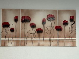 Cuadro moderno Lienzo Decorativo Flores Rojas