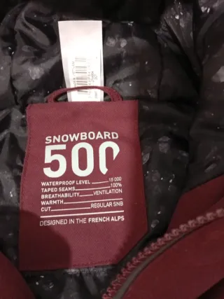 Anorak esquí color rojo vino  y gris, dreamscape