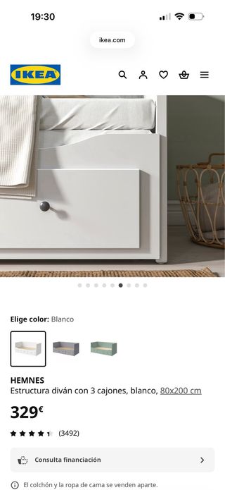 Sofá Cama IKEA HEMNES Blanco + 2 colchones incluid