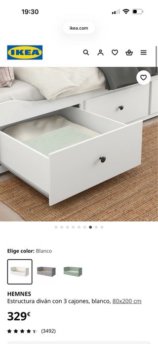 Sofá Cama IKEA HEMNES Blanco + 2 colchones incluid