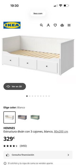 Sofá Cama IKEA HEMNES Blanco + 2 colchones incluid