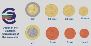 Conjunto monedas 1€, 50c, 2x10c Bulgaria