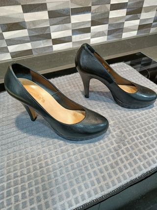 Zapatos Camilla's Piel Tacón Negro Talla 38