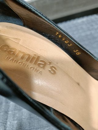 Zapatos Camilla's Piel Tacón Negro Talla 38