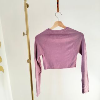 Jersey lila crop top