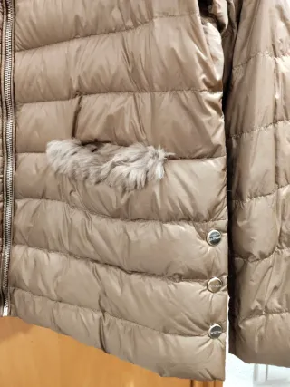 Chaqueta de pelo mujer beige/marrón