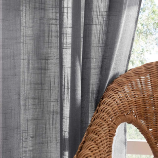 Cortinas Lino Gris Semitransparentes 140x260 cm