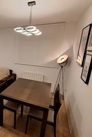 Lámpara de mesa comedor cristal y metal