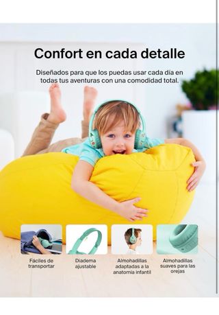 Auriculares infantiles verdes