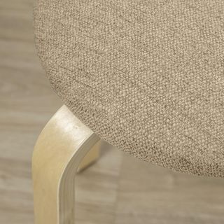 Juego De 4 Taburetes Apilables Para Cocina Y Sala De Estar, Taburetes Acolchados Con Tapicería De Lino Y Patas De Madera, Caqui