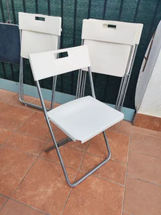 Sillas plegables blancas IKEA (x4)