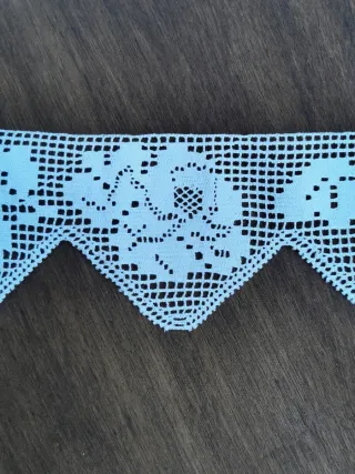 Cenefa vintage de crochet años 50 · Algodón blanco