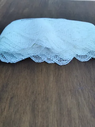 Cenefa vintage de crochet años 50 · Algodón blanco