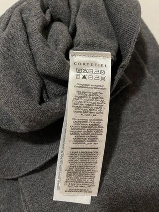 Jersey Cortefiel Gris 5%Cashmere. Talla L